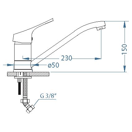 ALVEUS 1091137 - Rubinetto per lavello RIVIERA 14,8 cm cromo lucido