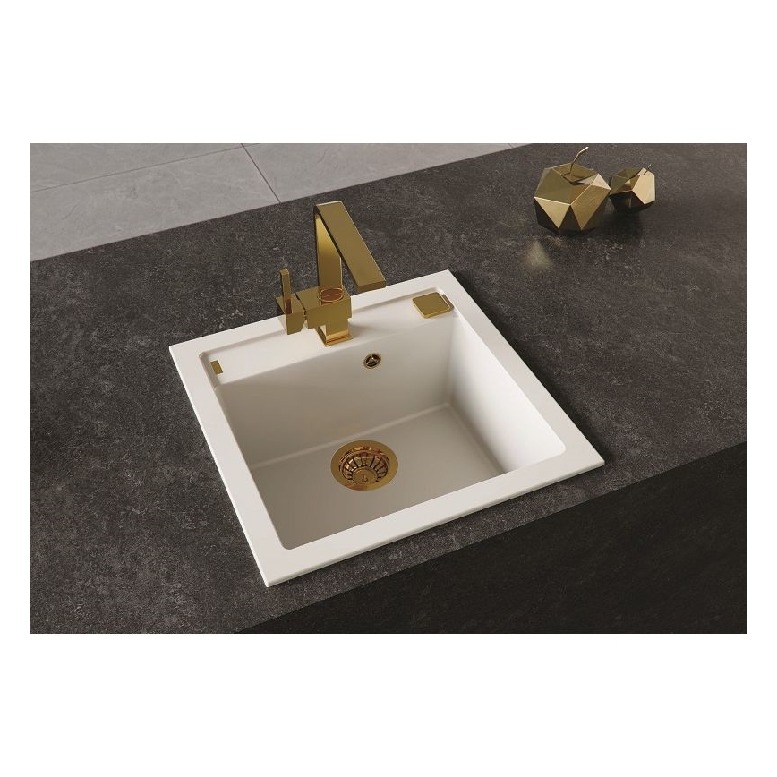 ALVEUS 1128395 - Lavello della cucina FORMIC 52x51 cm granito/bianco
