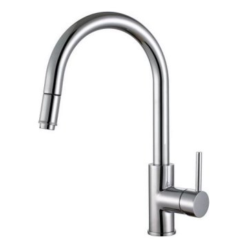 ALVEUS 1129021 - Rubinetto lavello con doccetta estraibile DELOS 38 cm cromo lucido