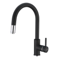 ALVEUS 1129022 - Rubinetto lavello con doccetta estraibile DELOS 38 cm granito/nero