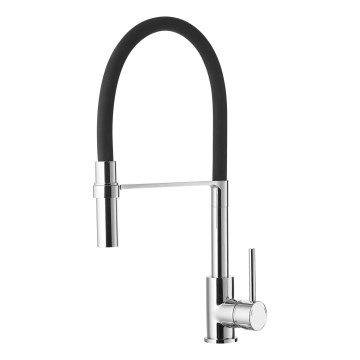 ALVEUS 1129024 - Rubinetto da cucina con collo flessibile ELIA 45 cm cromo lucido/nero