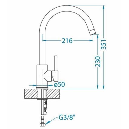 ALVEUS 1129036 - Rubinetto per lavello ROXA 35,1 cm granito/beige