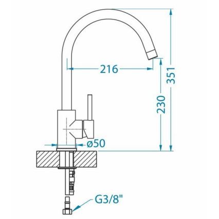 ALVEUS 1129039 - Rubinetto per lavello ROXA 35,1 cm granito/nero