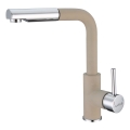ALVEUS 1129045 - Rubinetto lavello con doccetta estraibile SIROS 29,7 cm granito/beige
