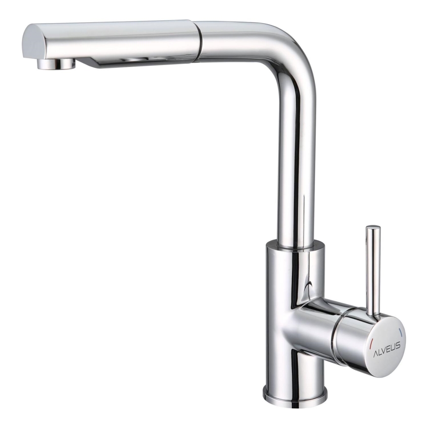 ALVEUS 1135365 - Rubinetto lavello con doccetta estraibile SARA 29,7 cm cromo lucido