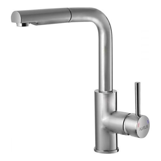 ALVEUS 1135366 - Rubinetto lavello con doccetta estraibile SARA 29,7 cm raso