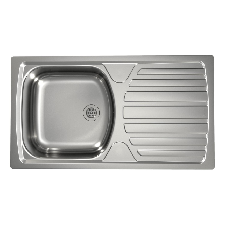ALVEUS 1136534 - Lavello da cucina BASIC 78x43,5 cm, acciaio opaco/satinato, scarico piccolo