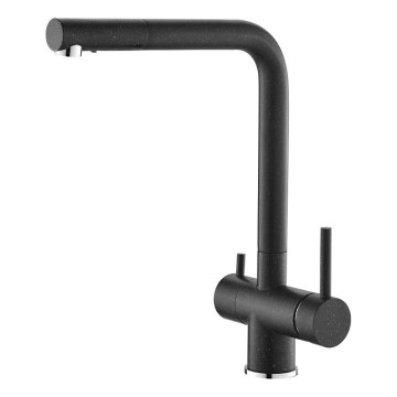 ALVEUS 1139808 - Rubinetto per lavello AGUILA 33,3 cm granito/nero