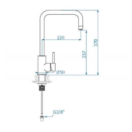 ALVEUS 1139812 - Rubinetto per lavello DUAL 37 cm granito/nero