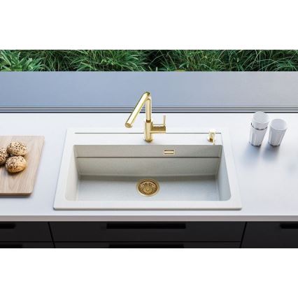 ALVEUS 1140443 - Lavello della cucina ATROX 79x50 cm granito/bianco