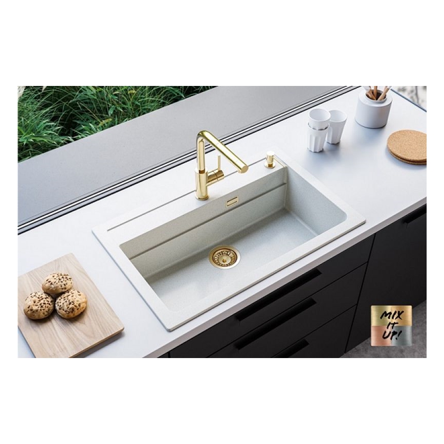 ALVEUS 1140443 - Lavello della cucina ATROX 79x50 cm granito/bianco