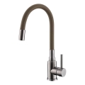 ALVEUS 1144428 - Rubinetto per lavello con braccio flessible MINTAS 34 cm cromo lucido/beige