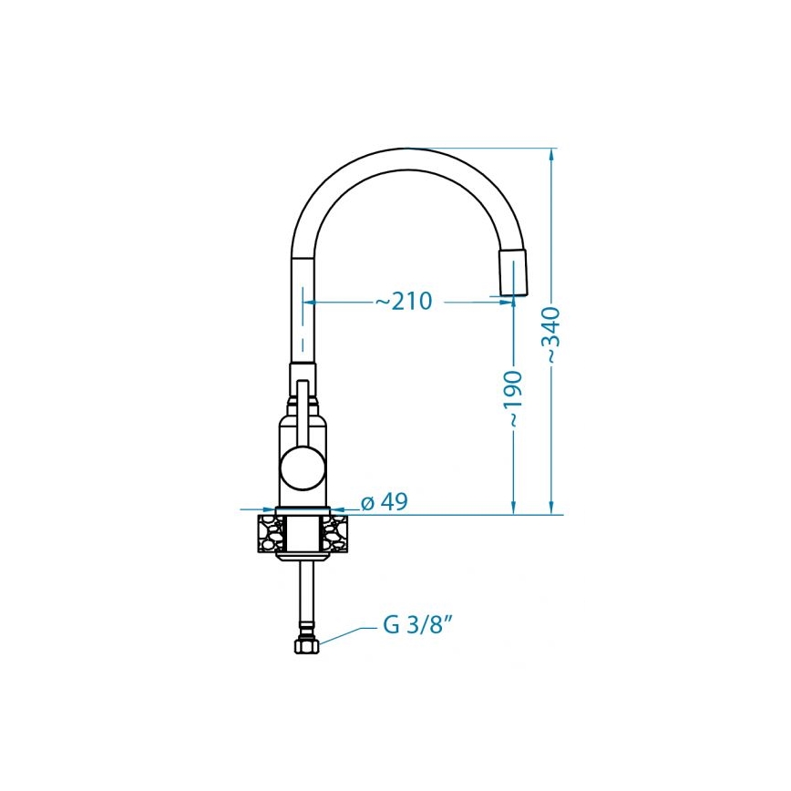 ALVEUS 1144432 - Miscelatore per lavello MINTAS con collo flessibile 34 cm, inox/nero