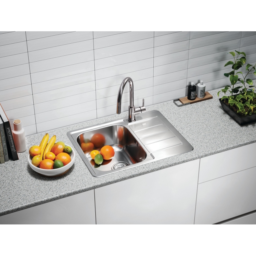 ALVEUS 1144603 - Lavello da cucina LINE 61,5x50 cm acciaio inox/satinato, senza comando eccentrico