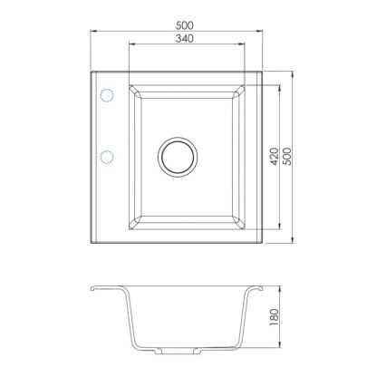 ALVEUS 1149111 - Lavello della cucina GEM 50x50 cm granito/beige