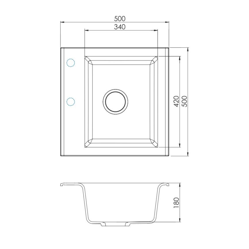 ALVEUS 1149111 - Lavello della cucina GEM 50x50 cm granito/beige