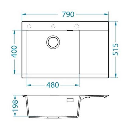ALVEUS 1149300 - Lavello da cucina PURE 79x51,5 cm granito/grigio