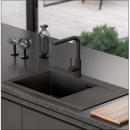 ALVEUS 1149305 - Lavello da cucina PURE 79x51,5 cm granito/nero