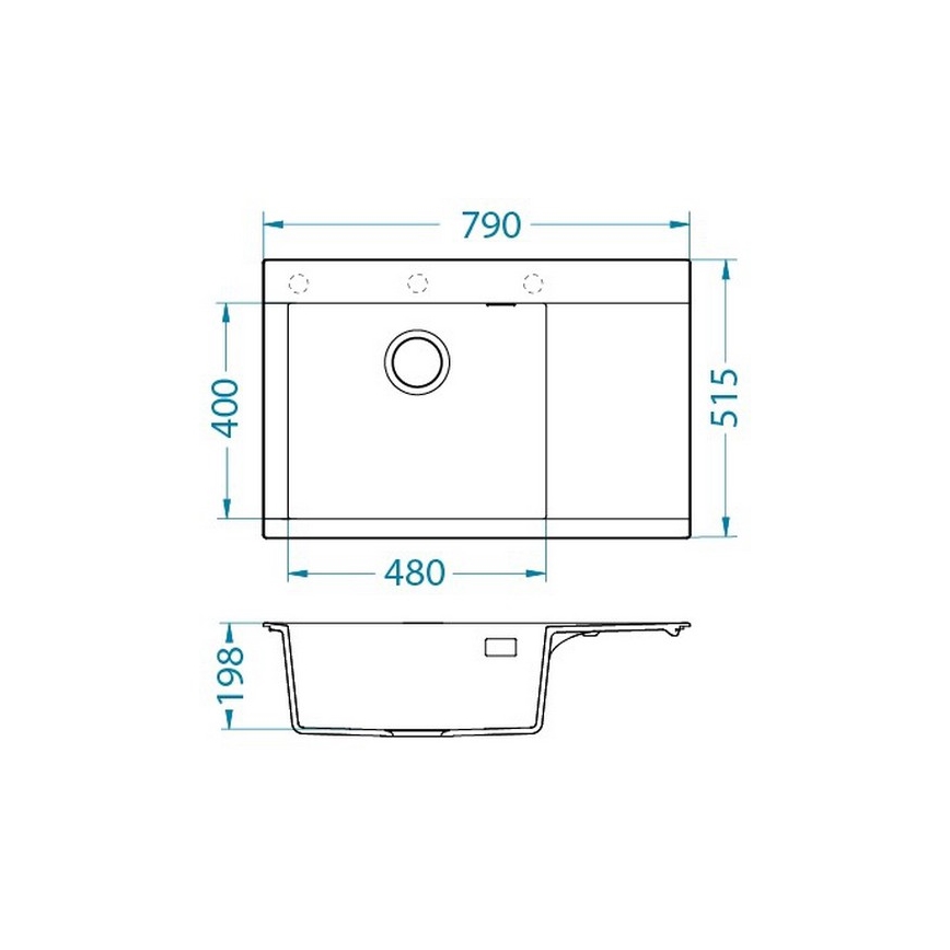 ALVEUS 1149498 - Lavello da cucina PURE 79x51,5 cm granito/bianco