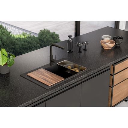 ALVEUS 1149503 - Lavello da cucina PURE 79x51,5 cm in granito/nero