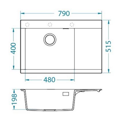 ALVEUS 1149504 - Lavello da cucina PURE 79x51,5 cm granito/nero