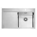 ALVEUS 1149516 - Lavello da cucina PURE 79x52,5 cm satinato, vasca a destra + sifone con chiusura rapida