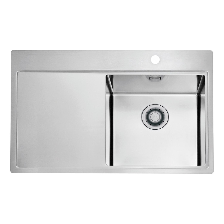 ALVEUS 1149516 - Lavello da cucina PURE 79x52,5 cm satinato, vasca a destra + sifone con chiusura rapida