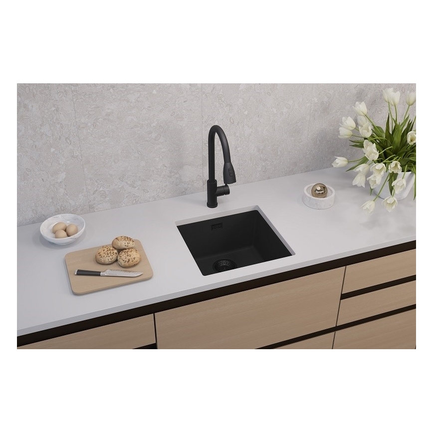 ALVEUS 1150048 - Lavello della cucina OMNI 45x45 cm granito/nero