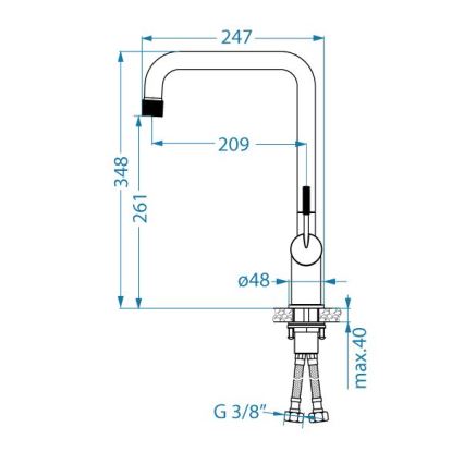 ALVEUS 1150763 - Rubinetto per lavello FLORA 34,8 cm rame