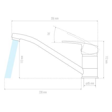 ALVEUS 1150800 - Miscelatore per lavello CLARA 13,5 cm granito/nero