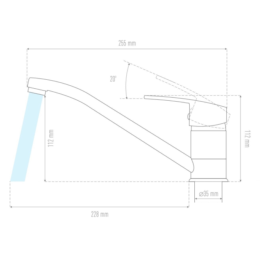 ALVEUS 1150800 - Miscelatore per lavello CLARA 13,5 cm granito/nero