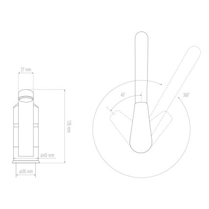 ALVEUS 1150800 - Miscelatore per lavello CLARA 13,5 cm granito/nero