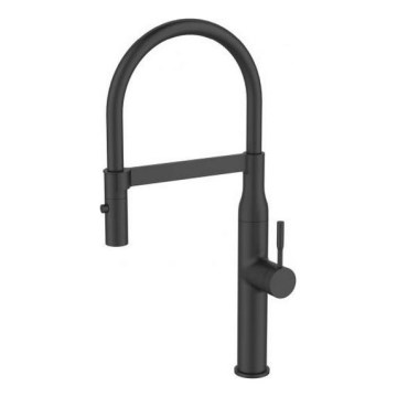 ALVEUS 1150893 - Rubinetto per lavello con braccio flessible con spruzzatore MIRAGE 49,5 cm nero