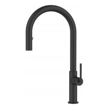 ALVEUS 1150895 - Rubinetto lavello con doccetta estraibile ORION 44,2 cm nero