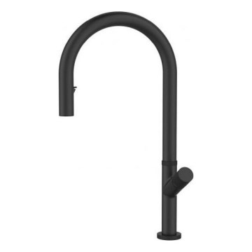 ALVEUS 1150908 - Rubinetto lavello con doccetta estraibile SWAN 44,9 cm nero