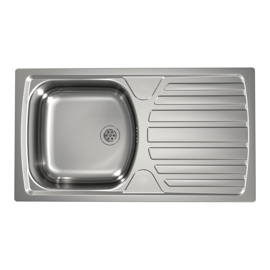ALVEUS - Lavello da cucina BASIC 78 x 43,5 cm in acciaio opaco/satinato + miscelatore VIOLA 36,7 cm in acciaio inox spazzolato