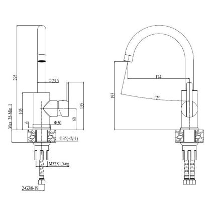 ALVEUS SET0026 - Lavello da cucina LINE 79x50 cm + miscelatore per lavello TONIA 29,5 cm cromo satinato/lucido