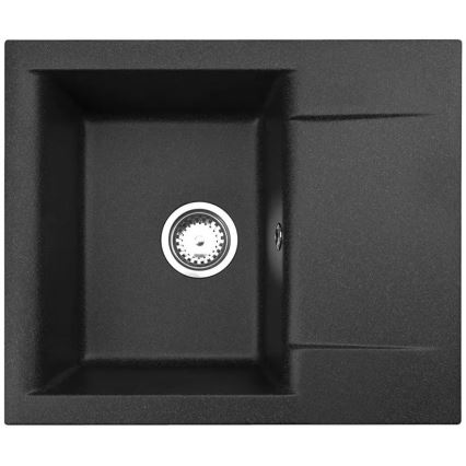 ALVEUS SETA23197 - Lavello da cucina CADIT 59x50 cm + rubinetto da cucina con braccio flessibile MINTAS 34 cm granito/nero opaco