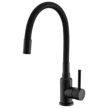 ALVEUS SETA23197 - Lavello da cucina CADIT 59x50 cm + rubinetto da cucina con braccio flessibile MINTAS 34 cm granito/nero opaco