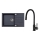 ALVEUS SETA23201 - Lavello da cucina ROCK 78x48 cm + miscelatore da cucina con canna flessibile MINTAS 34 cm granito/nero opaco