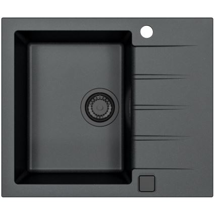 ALVEUS SETA23230 - Lavello da cucina CADIT 59x50 cm + rubinetto con braccio flessibile MINTAS 34 cm granito/matt nero