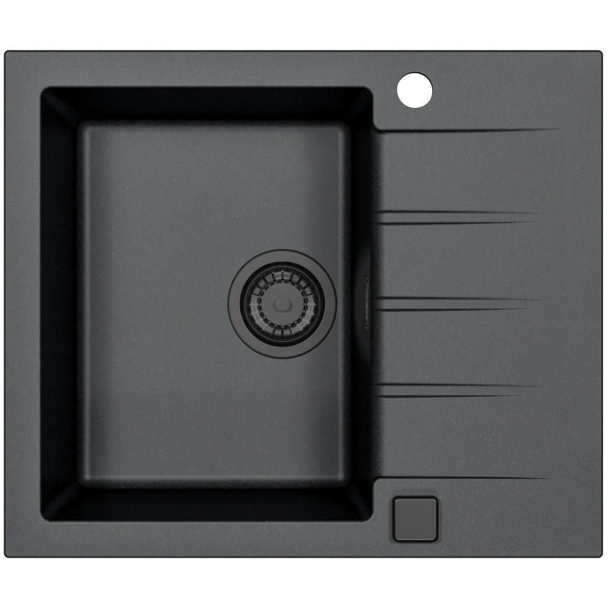 ALVEUS SETA23230 - Lavello da cucina CADIT 59x50 cm + rubinetto con braccio flessibile MINTAS 34 cm granito/matt nero