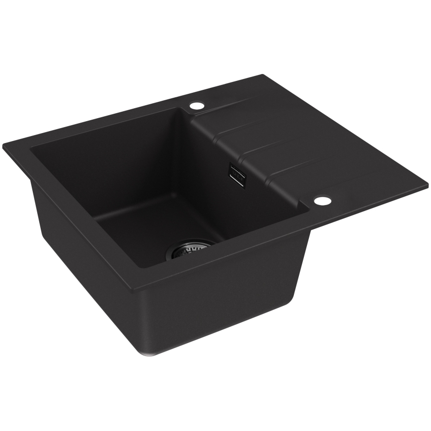 ALVEUS SETA23230 - Lavello da cucina CADIT 59x50 cm + rubinetto con braccio flessibile MINTAS 34 cm granito/matt nero