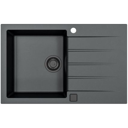 ALVEUS SETA23231 - Lavello da cucina CADIT 79x50 cm + miscelatore MINTAS con beccuccio flessibile 34 cm granito/matt nero