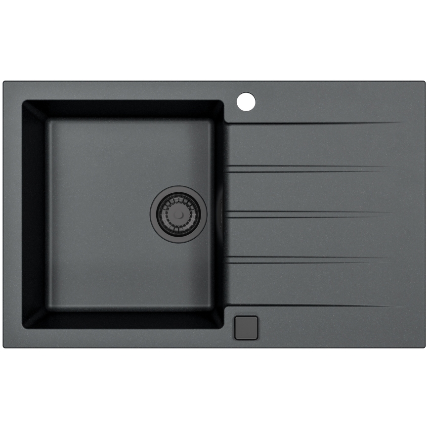 ALVEUS SETA23231 - Lavello da cucina CADIT 79x50 cm + miscelatore MINTAS con beccuccio flessibile 34 cm granito/matt nero