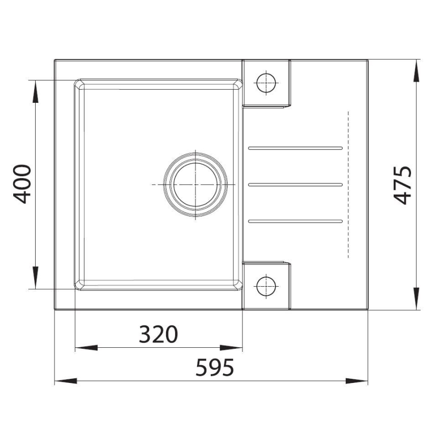 ALVEUS SETA23236 - Lavello da cucina ROCK 59,5x47,5 cm + rubinetto con braccio flessibile MINTAS 34 cm granito/mat nero