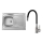 ALVEUS SETA24019 - Lavello da cucina CLASSIC 80x60 cm + rubinetto MINTAS 34 cm con braccio flessibile acciaio/nero