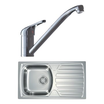 ALVEUS SETA259 - Lavello BASIC 78x43,5 cm + rubinetto RIVIERA 14,8 cm satinato/luccicante cromato