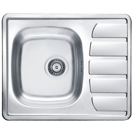 ALVEUS SETA265 - Lavello da cucina ZOOM 61,5x50 cm + rubinetto RIVIERA 14,8 cm satin/lucido cromo