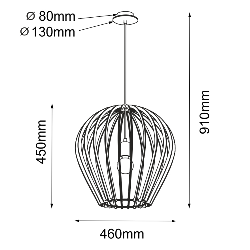 Amplex - Lampadario a sospensione con cavo 1xE27/20W/230V beige